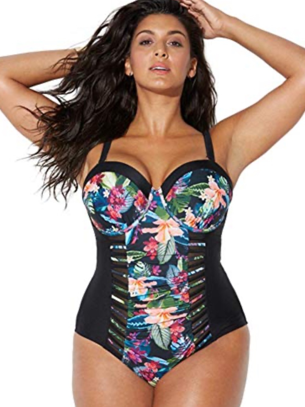 NWT Swimsuits For All Women's Ruched Underwire One Piece Swimsuit Size 22
